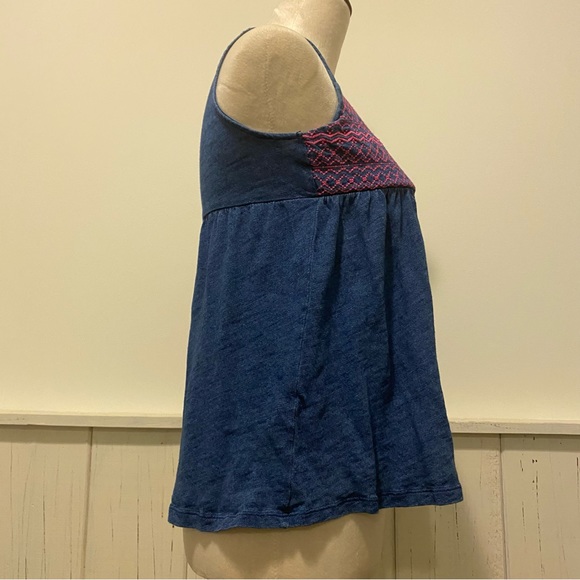 Cherokee Girls 10-12 Large Sleeveless Blue Pink Buttoned Tee - Picture 8 of 12